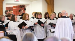 Choir singing in Barn